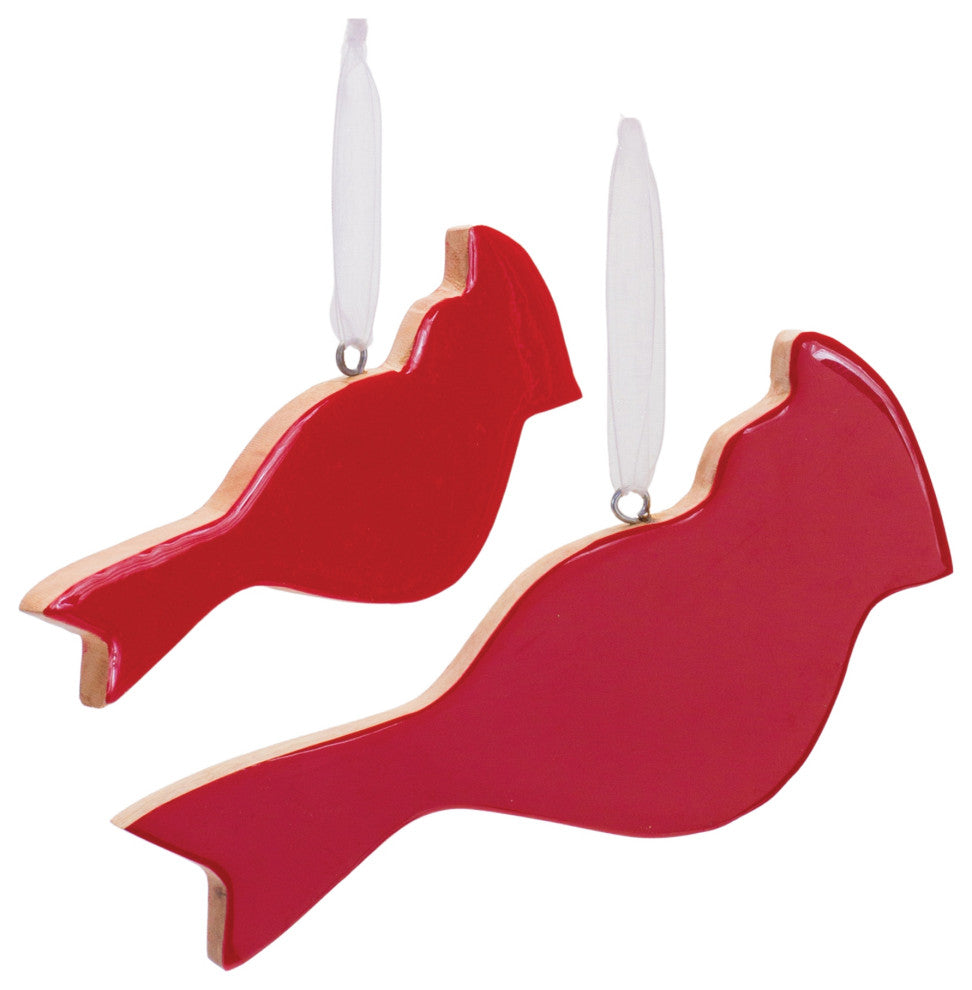 Glass Cardinal Bird Ornament, 6-Piece Set