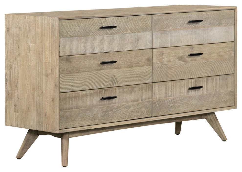 Baly 3-Piece Acacia King Platform Bed and Nightstands Bedroom Set