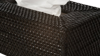 Loma Rectangular Rattan Tissue Box Cover, Espresso