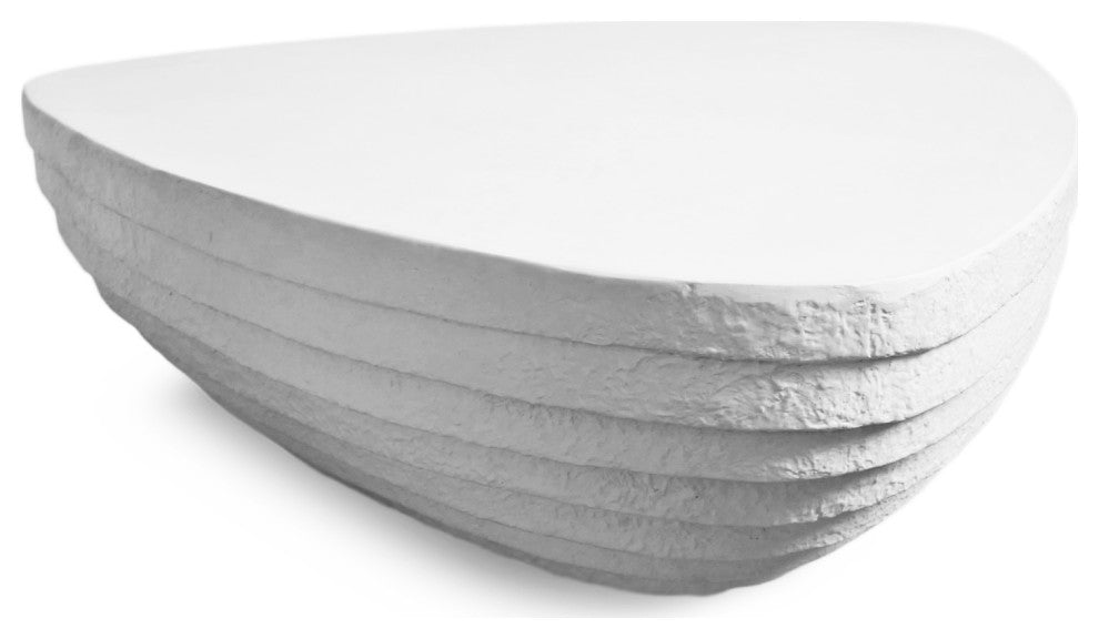 Outdoor Modern White Step Coffee Table
