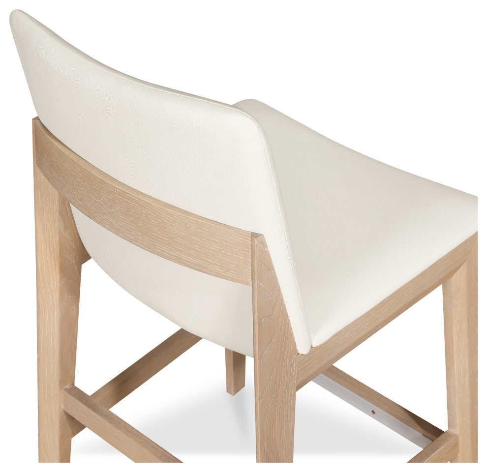 Deco Oak Counter Stool White PVC