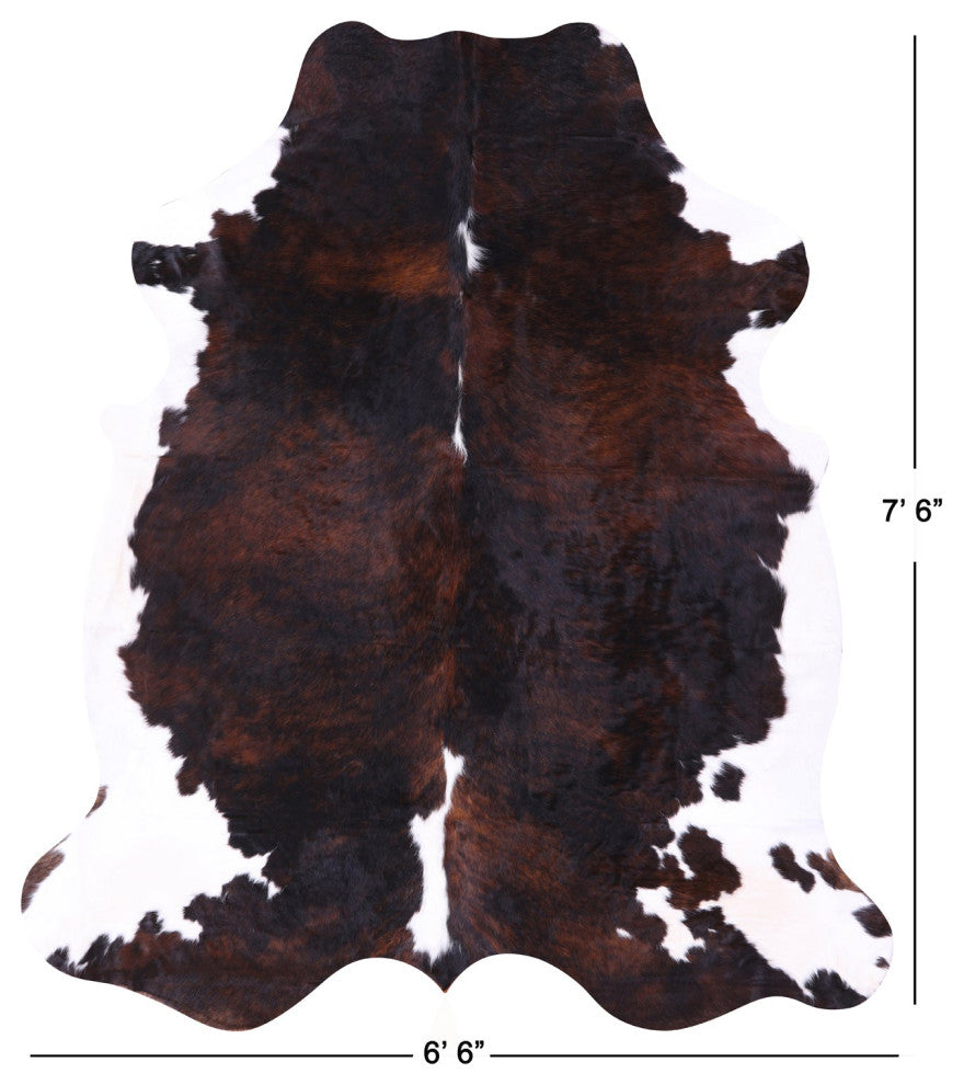 7' 6" X 6' 6" Organic Natural Hair-On Cowhide Area Rug C1483
