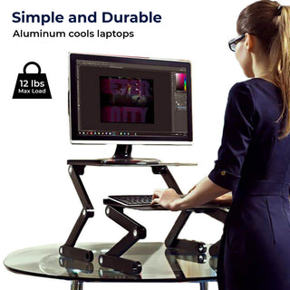 Workez Standing Desk Conversion Kit, Negative Tilt Keyboard Tray, Black