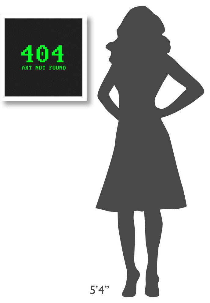 "Virtual Messages in the Real World - 404 Square Green" Paper Art, 20"x20"