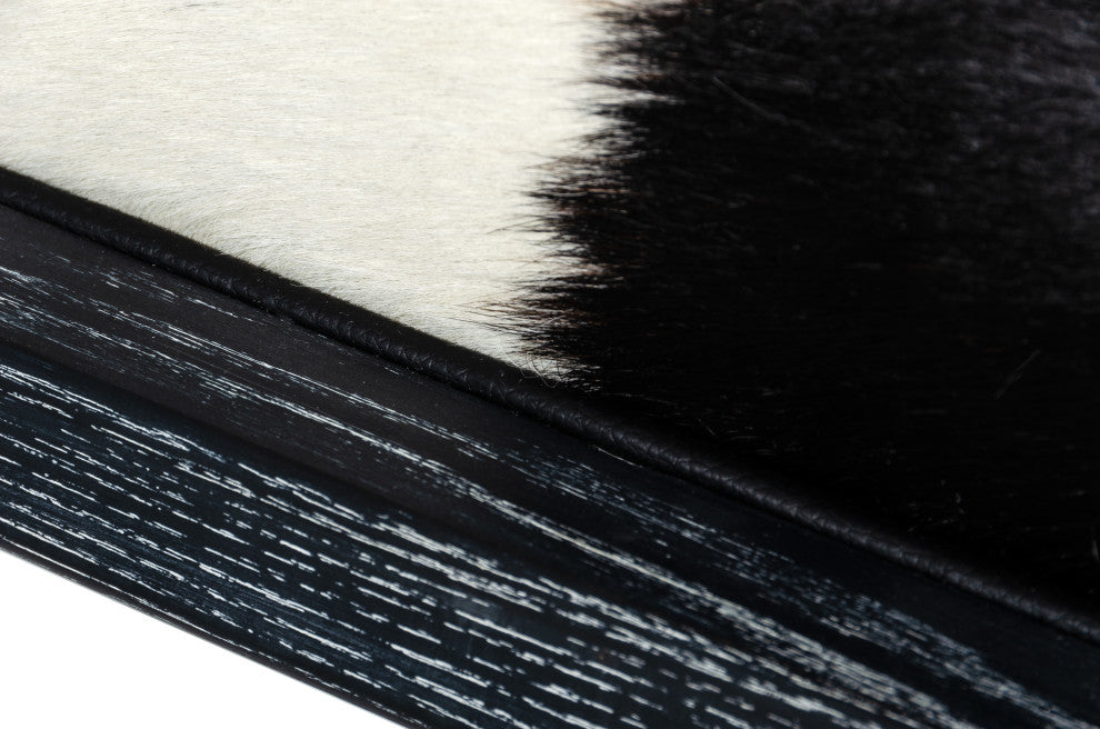 Modrest Hallam Black and White Cowhide Accent Chair