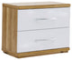 JUDE Nightstand, Country Oak/White Gloss