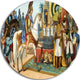 Ancient Historical Illustration, Portrait Disc Metal Artwork, 11"
