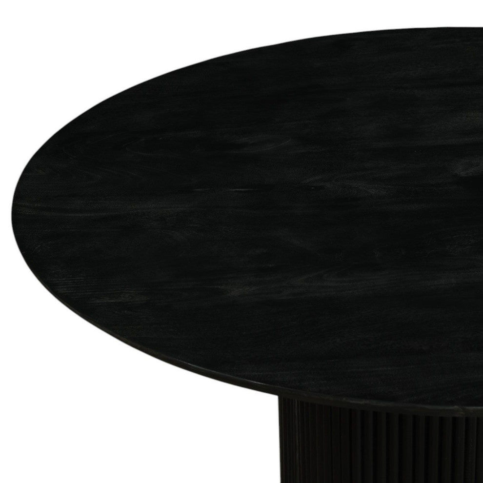 Modrest Myra Modern Black Wood Round Dining Table