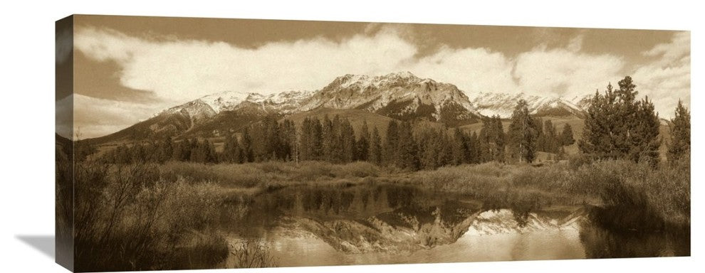 "Easely Peak, Boulder Mountains, Idaho - Sepia" Artwork, 30" x 12"