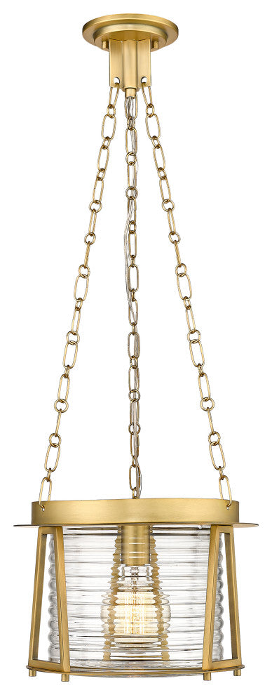 Z-LITE 1-Light Pendant, Rubbed Brass