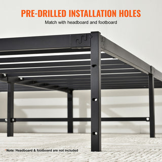 VEVOR Queen Size Bed Frame 14" Metal Bed Frame Platform 1500 lbs Noise Free