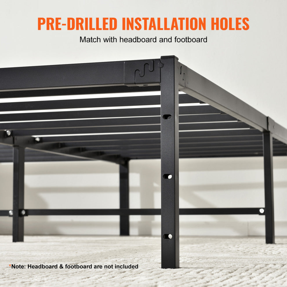 VEVOR Queen Size Bed Frame 14" Metal Bed Frame Platform 1500 lbs Noise Free
