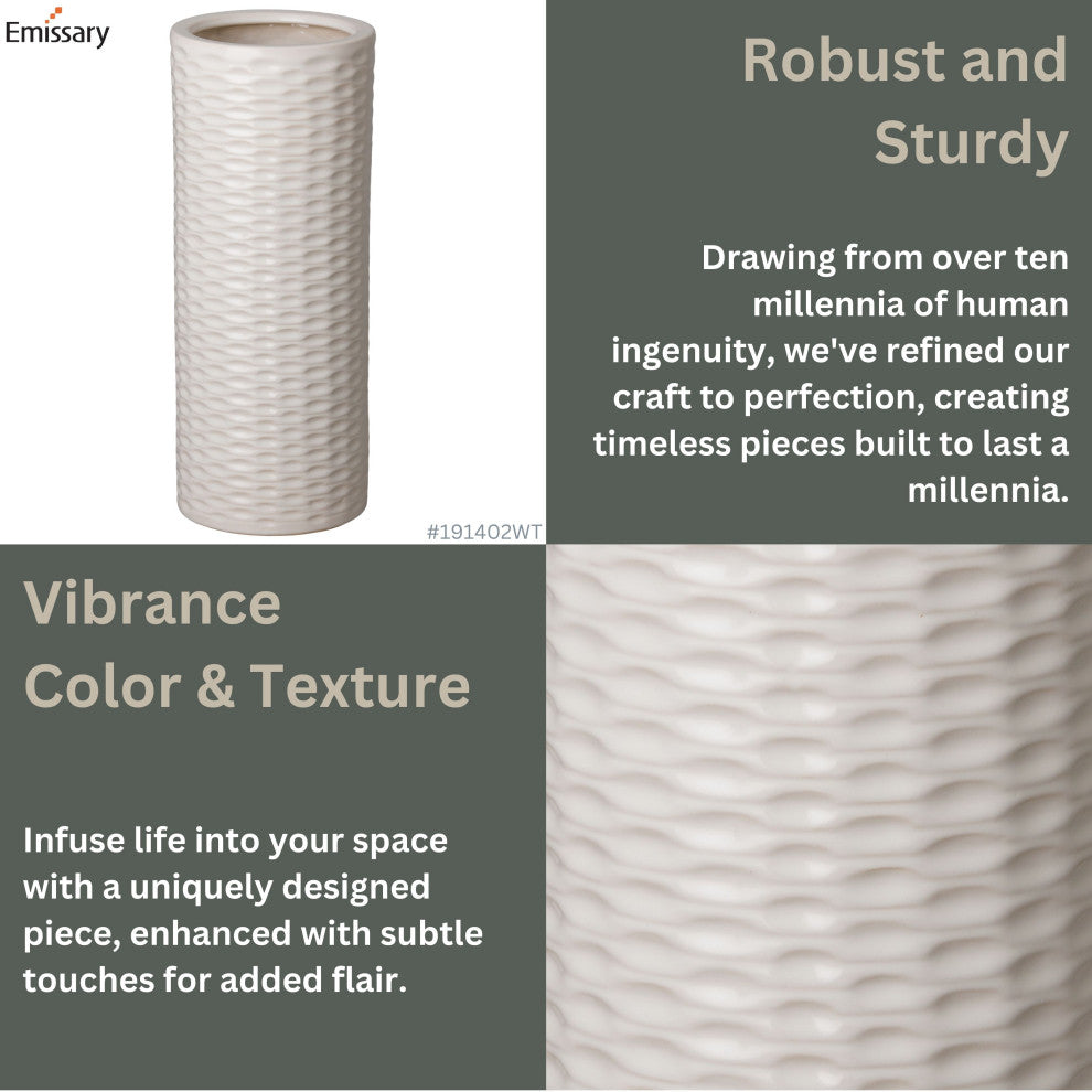 Round Umbrella Stand White 8x19