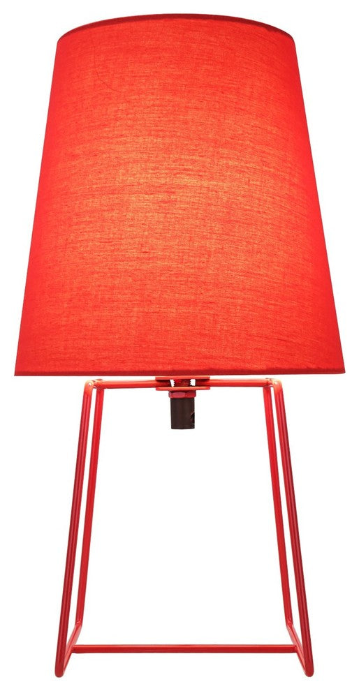 40172-21, 13" Metal Accent Table Lamp, Red Painted