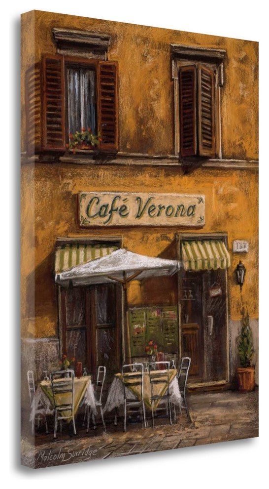 "Cafe Verona" By Malcolm Surridge, Giclee Print on Gallery Wrap Canvas