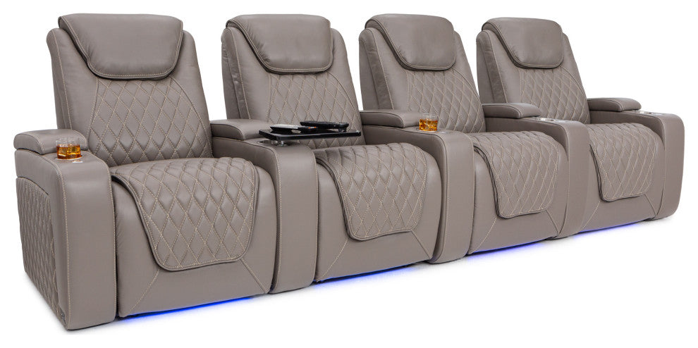 Seatcraft Muse Home Theater Seating, Gray, Row of 4