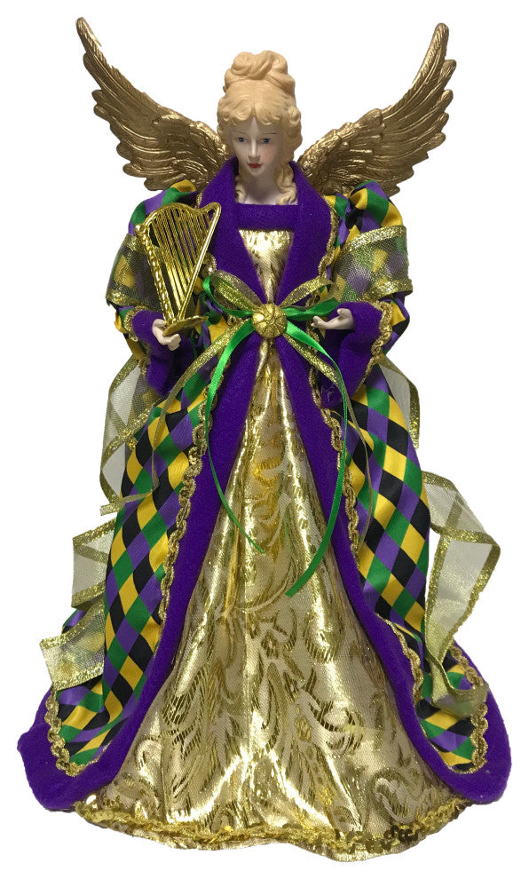 16" Mardi Gras Angel Tree Topper