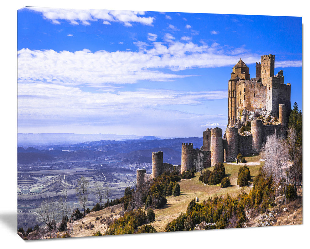 Medieval Loarre Castle Panorama, Landscape Canvas Art Print, 60x40