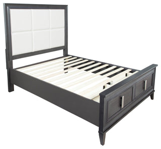 Lorraine California King Storage Footboard Platform Bed, Dark Grey