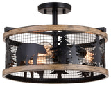 Vaxcel Lighting C0263 Kodiak 3 Light 16"W Semi-Flush Drum Ceiling - Black /