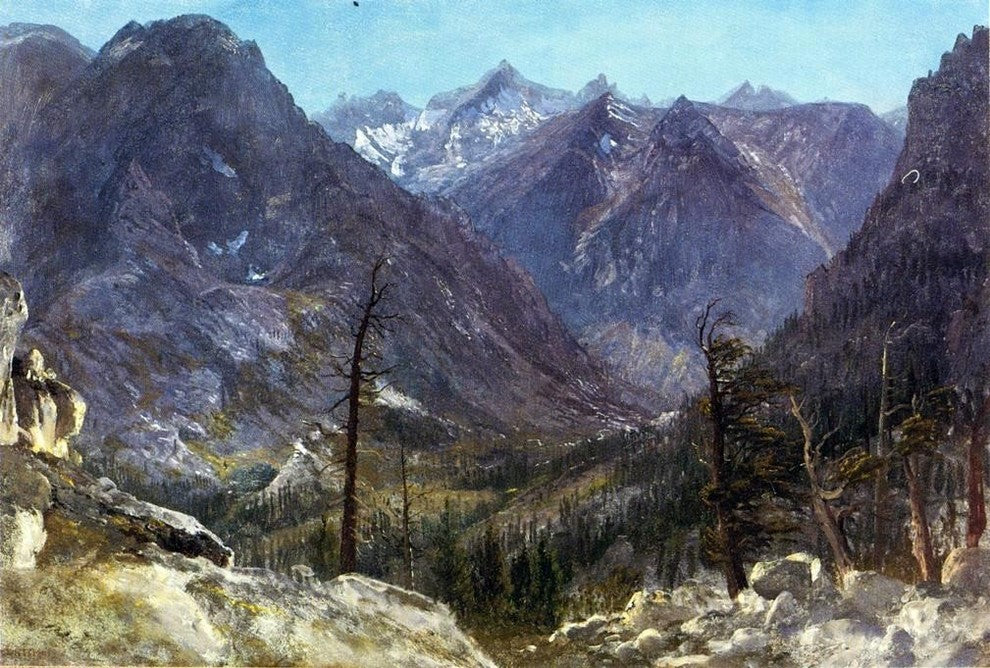 Albert Bierstadt Estes Park Colorado, Gallery Wrapped Canvas Print, 18"x27"