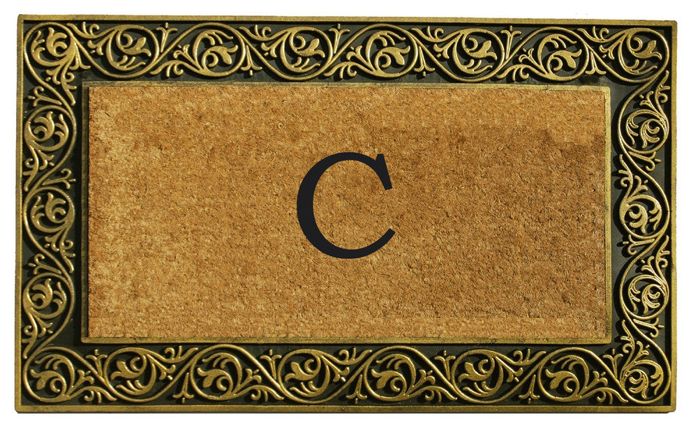 Prestige Gold Monogram Doormat 18"x30", Letter C