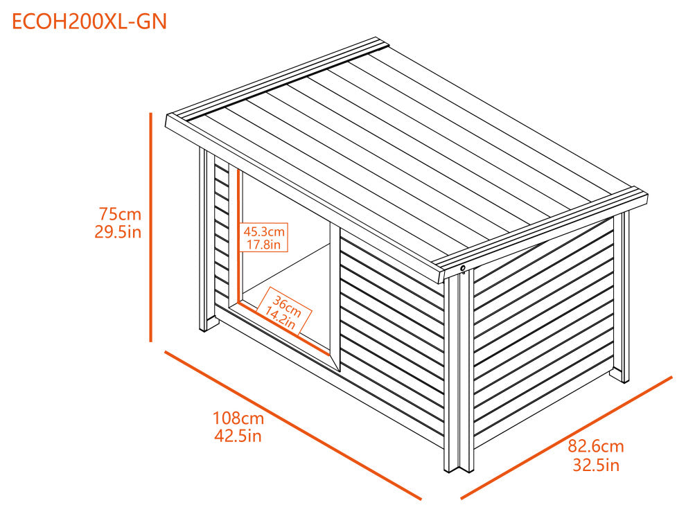 New Age Pet ECOFLEX Rustic Lodge Dog House, Gray, Extra Large