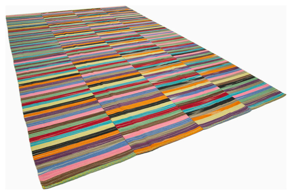 Rug N Carpet - Handmade Turkish 9' 0'' x 14' 2'' Modern Design Wool Kilim Rug
