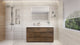 Alston 60" Free Standing Modern Vanity, Rosewood, Glossy White Top