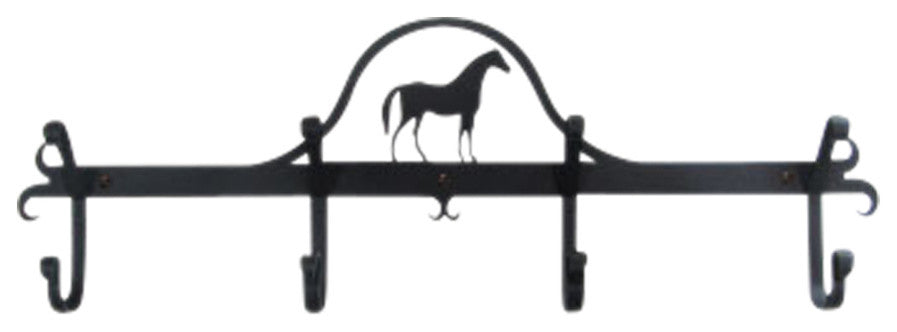 Coat Rack-4 Hooks, 24" x8 1/2" x2 1/2", Standing Horse