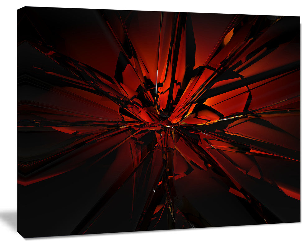 Beautiful Red 3D Crystal Design, Abstract Canvas Art Print, 40"x30"