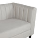 Violet Channel Stitched Fabric 3 Seat Sofa, Beige and Dark Brown