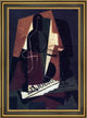 Juan Gris Bottle and Glass - 16" x 24" Framed Premium Canvas Print