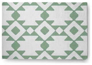 Geometric Soft Chenille Area Rug, Green, 4'x6'