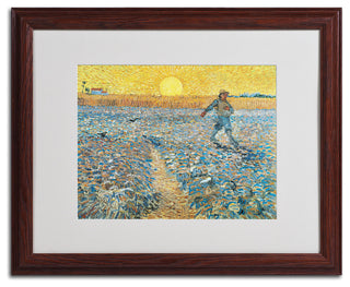 'Sower, 1888' Matted Framed Canvas Art by Vincent van Gogh