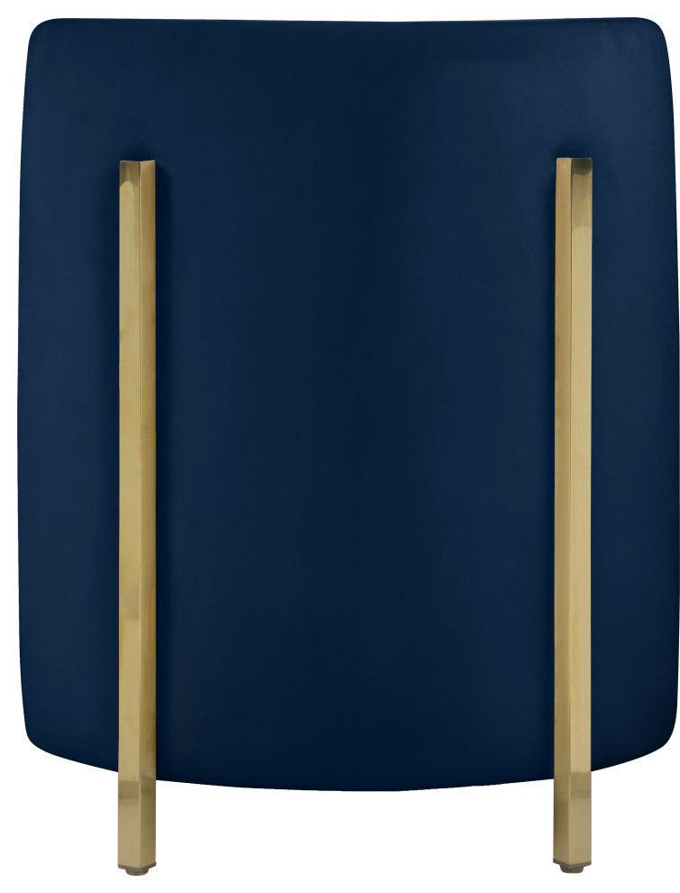 Rotunda Velvet Upholstered Accent Chair, Navy