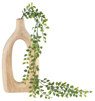 Wood, 14"H Cut-Out Vase, Natural