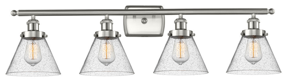 INNOVATIONS LIGHTING 916-4W-SN-G44-LED Large Cone 3 Light Bath Vanity Light
