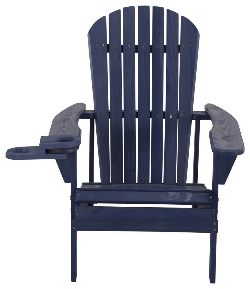 Earth Collection Adirondack Chair With phone and cup holder, Navy Blue, Two Adir