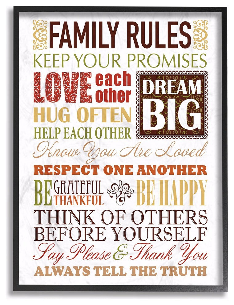 Stupell Industries Family Rules Autumn Colors Wall Art, 11 x 14