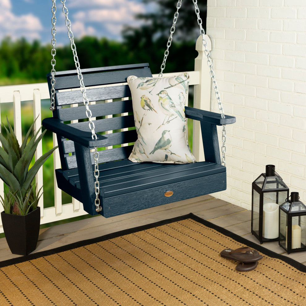 Weatherly Single Seat Swing, Weathered Acorn, Federal Blue