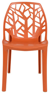 Stackable Plastic Accent Dining Chair for Indoor and Outdoor, Orange