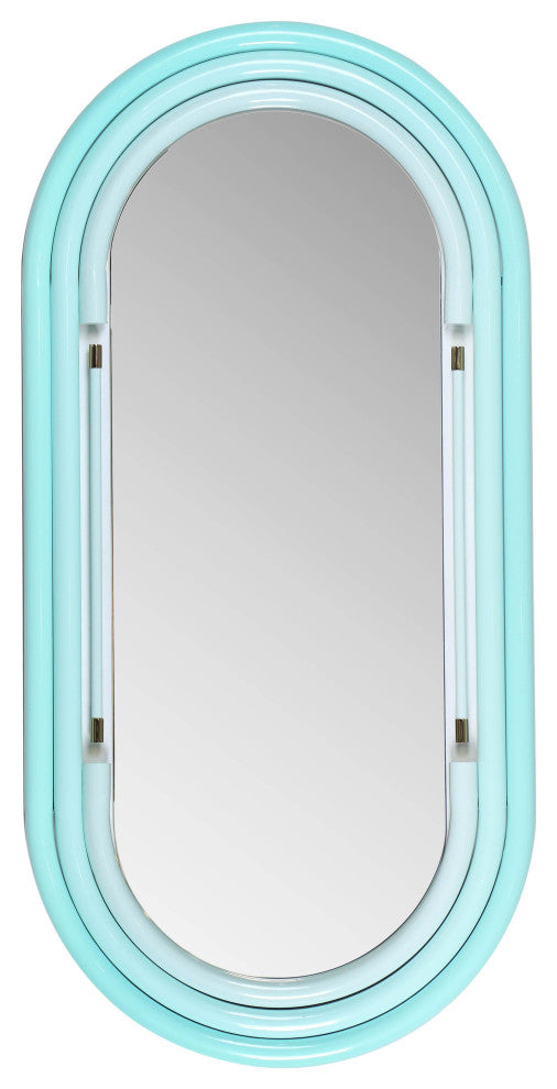 Neon Large Wall Mirror in Blue - Blue