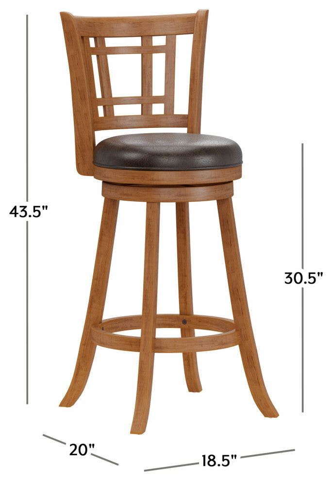 Fairfox Wood Swivel Stool, Barstool