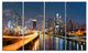 "Philadelphia Skyline at Night" Canvas Print48"x28", 4-Panels