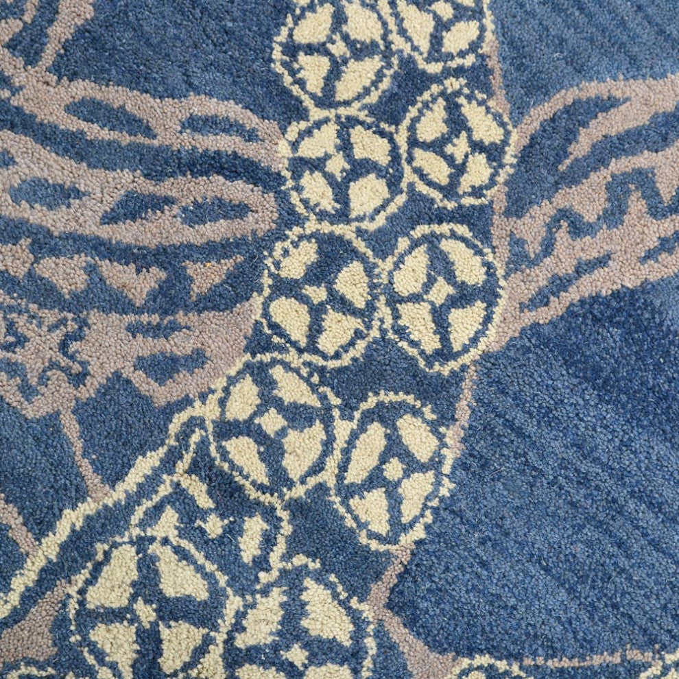 HAND TUFTED WOOL ECO-FRIENDLY AREA RUGS - Blue&Beige, Contemporary Design