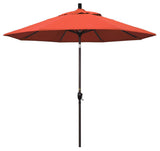 9' Bronze Push-Button Tilt Crank Aluminum Umbrella, Sunset Olefin