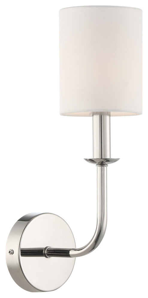 CRYSTORAMA BAI-A2101-PN Bailey 1 Light Polished Nickel Wall Mount