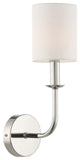 CRYSTORAMA BAI-A2101-PN Bailey 1 Light Polished Nickel Wall Mount