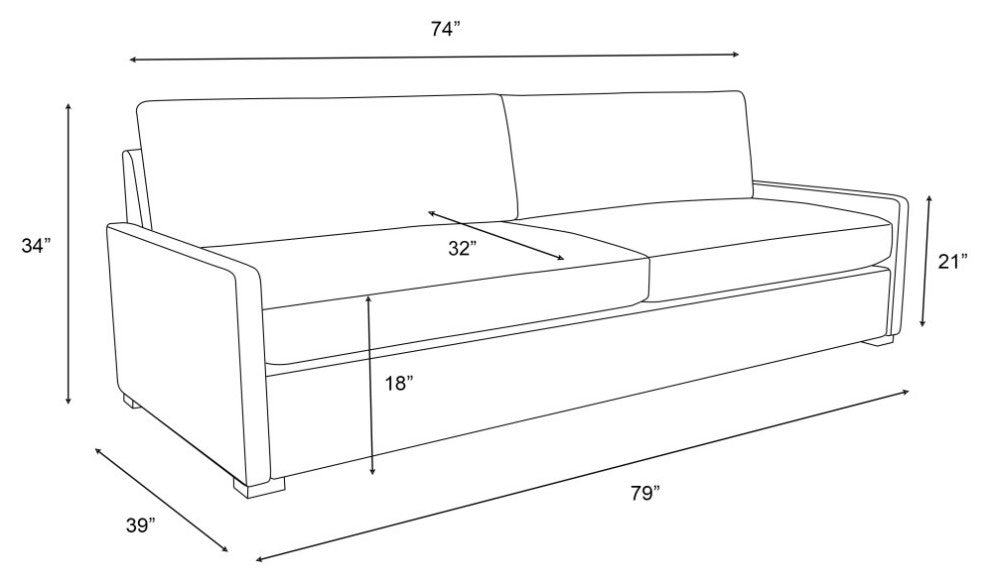 Nativa Interiors Kimpton 79" Sofa, Off White, Depth: Deep Plush